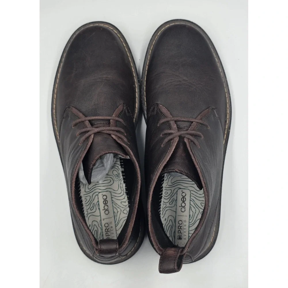 ABEO Boyd Chukka Boots Mens 9.5M Dark Brown Leather Lace Up Ankle Shoes